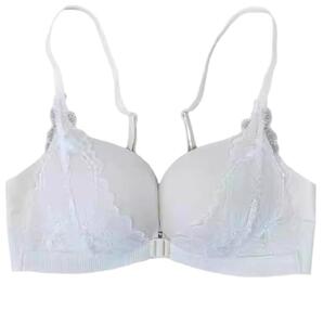 【前扣聚拢】68内衣女小胸聚拢性感无钢圈蕾丝美背前扣红色文胸罩