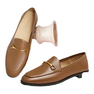 百思图春夏新款超软羊皮商务乐福鞋小皮鞋舒适软底女单鞋A0911CA4