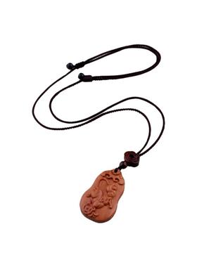 桃木男女生肖挂件民族风