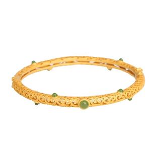 宫里上新银手镯女古法纯银镯子玉石国风中式珐琅首饰生日礼物女生