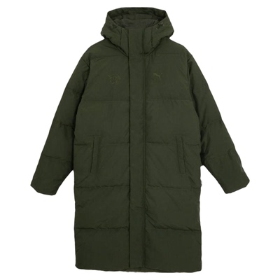 PUMA彪马冬季新款男子虎头刺绣保暖长款连帽休闲厚款羽绒服625542