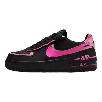 NIKE耐克空军一号女鞋AF1黑粉色解构双钩厚底复古板鞋CI0919-006
