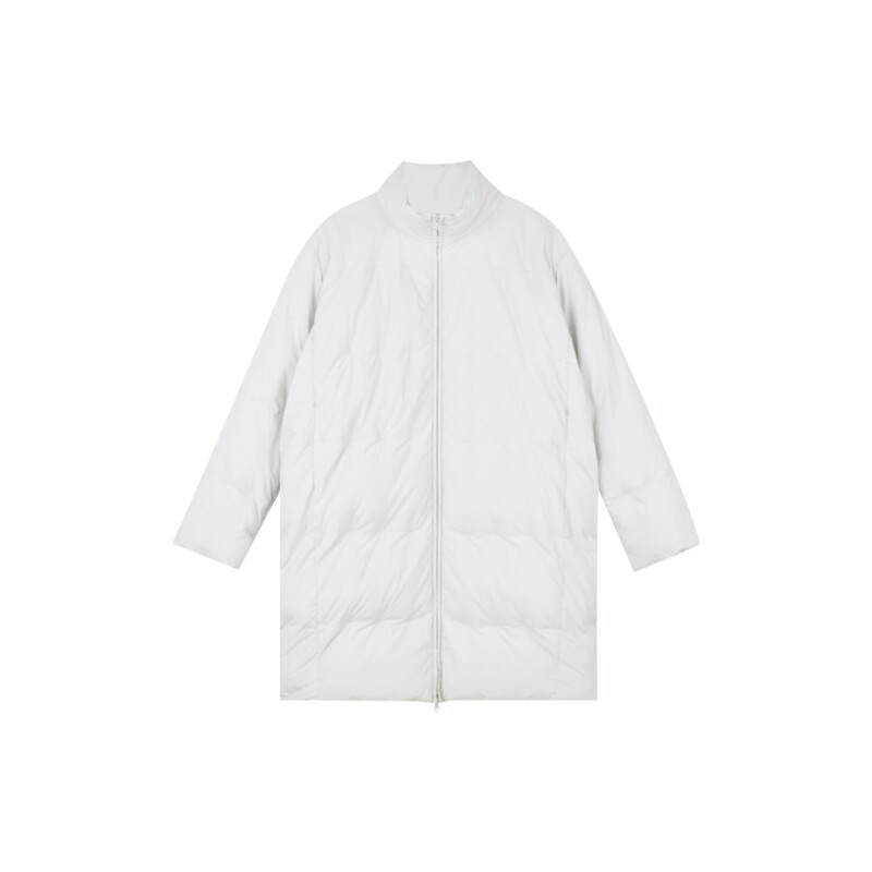 oneup90白鸭绒白色中长款羽绒服