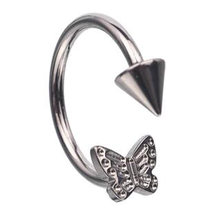 Shinma 蝴蝶恶魔耳环唇环 F-136钛合金 甜辣朋克女孩 尖锥环穿刺