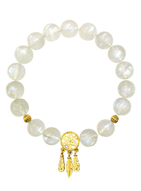 蓝光冻奶捕梦月光石水晶手链