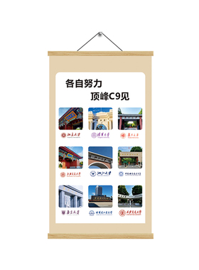 985211名校目标墙贴C9联盟高三教室装饰挂画学生卧室书房励志标语