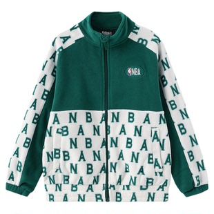 nbakids童装秋冬男童女童外套儿童撞色毛绒夹克K233TJ801P