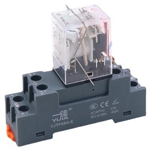 一佳YJ2N-LY大8脚宽八脚10A中间继电器直流DC12电磁24V小型AC220V