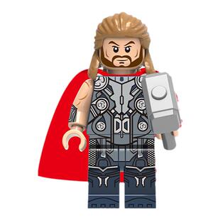 复仇者联盟4欣宏X0269洛基九头蛇雷神奥丁第三方拼装积木人仔玩具