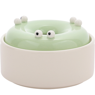 网红创意烟灰缸可爱搞怪高级带盖灰缸防灰烟缸陶瓷个性小摆件家用