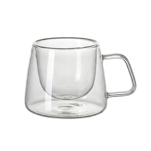 高硼硅玻璃杯双层咖啡杯带把手家用耐高温透明热饮杯冷萃杯高颜值