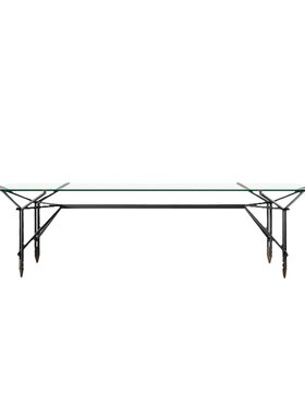 HANMAC意式现代餐桌 Olimpino Table 长方形玻璃餐台中古风饭桌