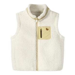 迷你巴拉巴拉男女童马甲秋冬季新款儿童保暖抗静电户外风毛绒背心
