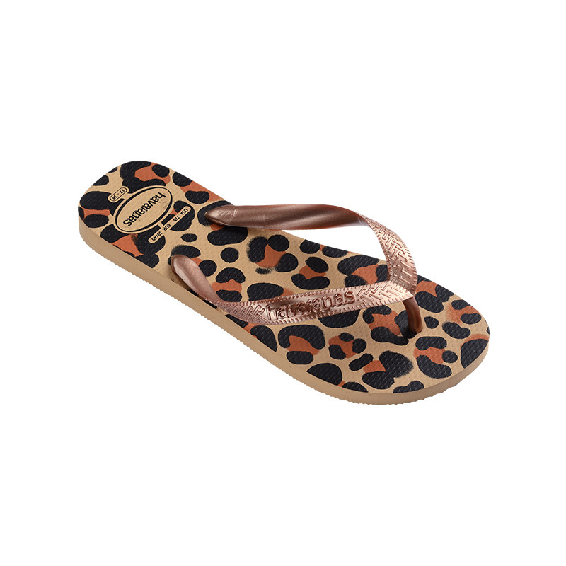 Havaianas平底舒适豹纹拖鞋