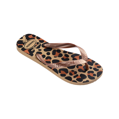 Havaianas平底舒适豹纹拖鞋