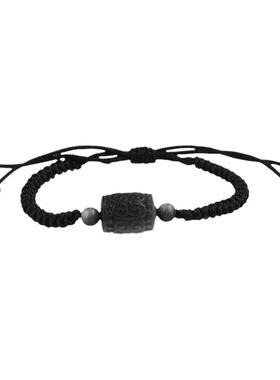 黑曜石回纹珠编织手链