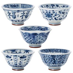 蓝凛堂福字碗日本陶瓷餐具日式家用饭碗高级感中式米饭碗小碗瓷碗