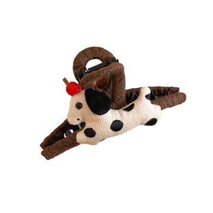 可爱斑点小狗大号抓夹女后脑勺鲨鱼夹发量多盘发头饰百搭卡通发夹