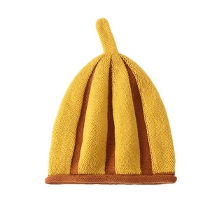 秋冬新款山羊绒针织帽子儿童男女宝宝拼色百搭天线帽子毛线帽保暖