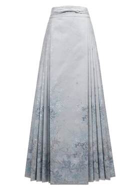 月渺境白色马面裙一字肩汉服套装
