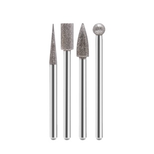 金刚石磨头3MM柄电磨机金刚砂磨棒金属打磨玉石雕刻磨针气动磨棒