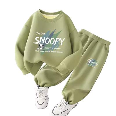 史努比男童套装秋冬款加绒卫衣