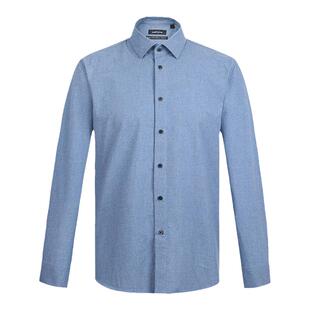 callisto卡利斯特秋冬新品商场同款磨毛翻领时尚商务修身长袖衬衣