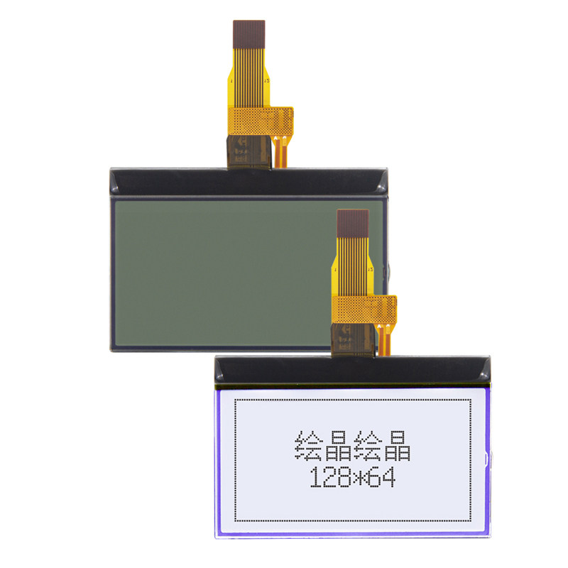 2.1寸COG单色点阵液晶屏 AIP31567驱动白底宽温串并口12864显示屏