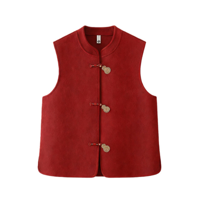 新中式立领盘扣轻奢女马甲上衣春