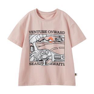 mipo SS24夏装 儿童短袖男纯棉2025新款夏季薄款女童T恤上衣潮