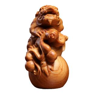 天然崖柏吉祥如意貔貅葫芦创意文玩手把件家招财进宝繁荣昌盛