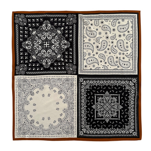 「美式四格佩斯利」真丝双绉丝巾女复古桑蚕丝围巾多功能领巾方巾