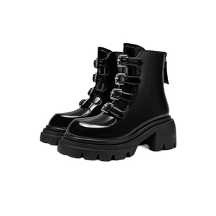 【李艺彤同款】MIO米奥冬季复古圆头马丁潮流机车靴增高短靴