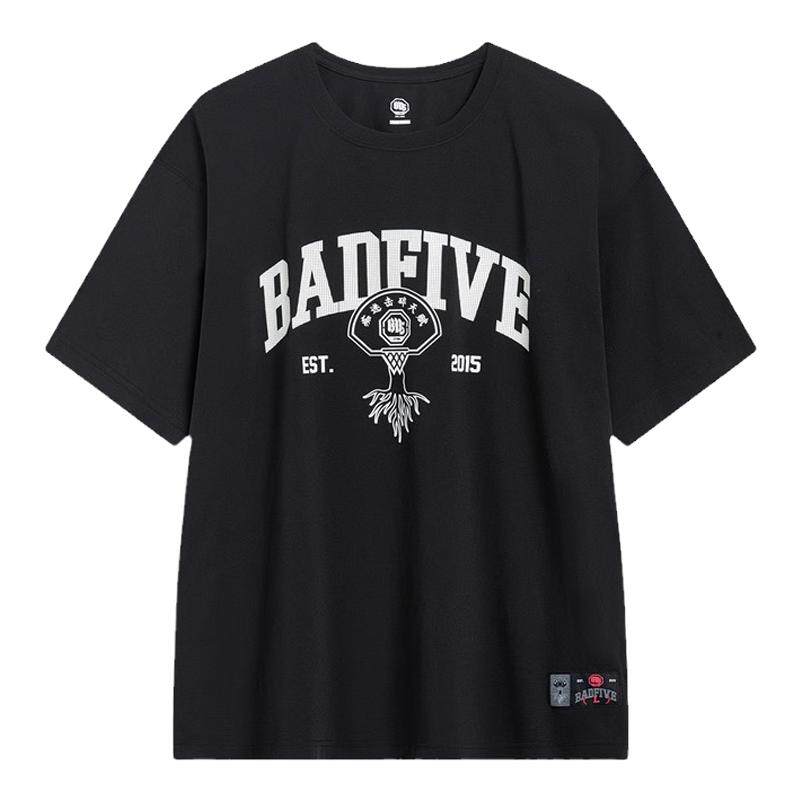 李宁运动T恤反伍BADFIVE排湿速干短袖T恤男装篮球半袖文化衫-B品