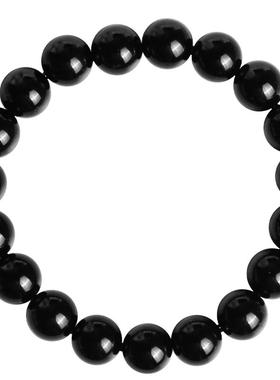 玥珑天玺纯黑天然黑曜石转运手串