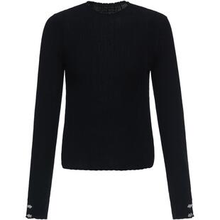 商场同款 宝姿PORTSPURE女装2025秋冬新品花卉钮扣平口领针织衫