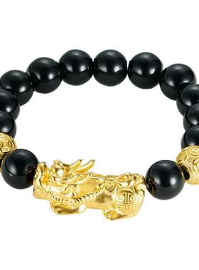 沙金貔貅手链仿黄金国风招财手串