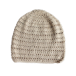 春秋季女帽宽松后缀堆帽手工帽土豆夫人原创【棉麻组合针长款帽】