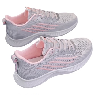春季新款防滑软底透气轻便运动鞋镂空网面跑步鞋休舒适健步妈妈鞋