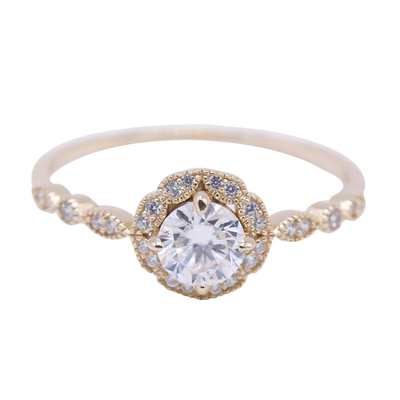 日轻奢微镶莫桑石925纯银银戒指