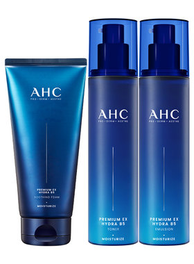 AHC爱和纯B5玻尿酸水乳洁面三件套爽肤水舒缓保湿洗面奶正品