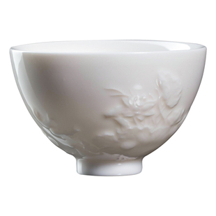 妙莲天香庄晓阳大师《年年有鱼》手工浮雕主人杯茶杯高档茶具送礼