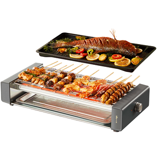 小熊电烤炉家用电烧烤炉室内轻烟烤串机多功能电烤盘电烤网烤肉锅