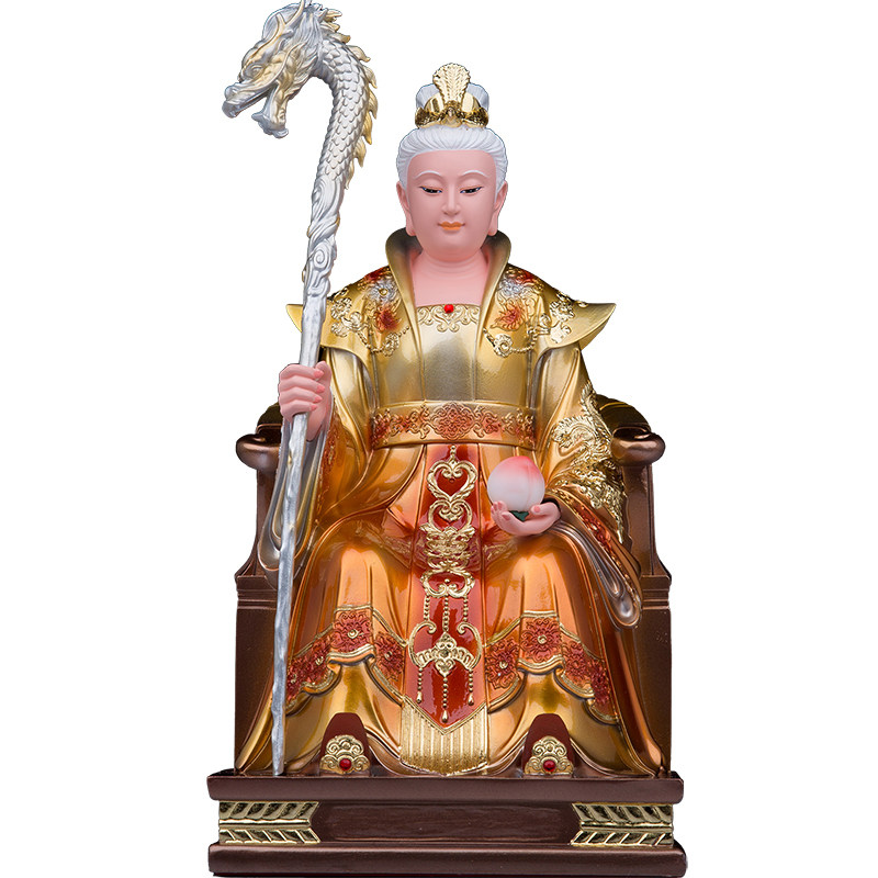 泰山奶奶树脂像碧霞元君白发老母泰山娘娘圣母东岳摆件家用桌面