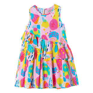 女童连衣裙夏季纯棉裙子2025新款儿童无袖背心裙海边度假公主裙