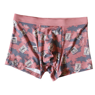 断码清仓一条装个性男士内裤莫代尔面料平角裤四角底裤杈邮票卡通