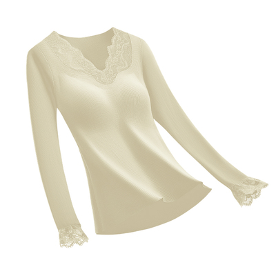 蕾丝保暖内衣女带胸垫秋衣秋裤套装加厚加绒肌底上衣秋冬2025新款