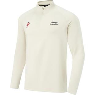 李宁CBA长袖T恤男士干爽立领上衣春季环保运动衣针织运动服