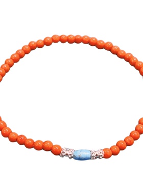 天然玛瑙南红绿松石新年红手链