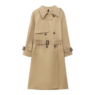 120斤的大杨 高级感韩系风衣女春秋微胖小个子中长款大衣外套显瘦